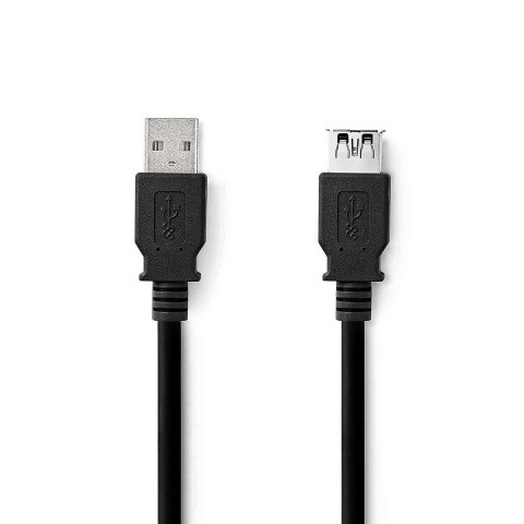 Laidas - ilgiklis USB 3.2 (K-L) 2m 5 Gbps juodas (black) Nedis 